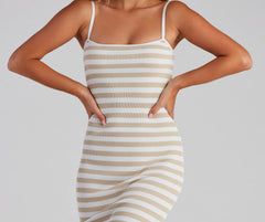 Earn Your Stripes Sweater Midi Dress