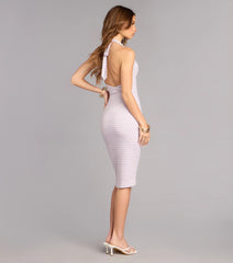 Weekend Crush Striped Halter Midi Dress