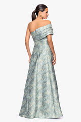 "Judith" Brocade One Shoulder A-Line Floor Length Dress