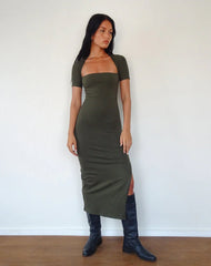 Quala Midi Dress in Olive