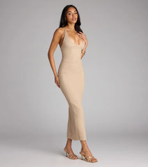 Beach Goddess Crochet Lace-Up Maxi Dress