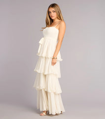 Love in Layers Ruffle Chiffon Maxi Dress
