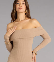 Effortless Aura Long Sleeve Midi Dress