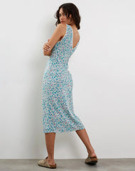Lavisha Midi Dress in Flower Power Blue