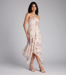 Blossomed Babe Floral Halter Midi Dress