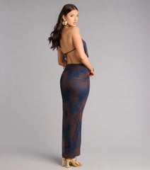 Vacation Mode Abstract Open Back Maxi Dress