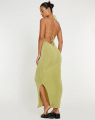 Virnilia Halterneck Maxi Dress in Lime