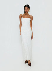 Avienna Maxi Dress White Burnout