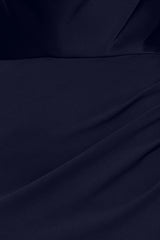 "Rinna" Scuba Crepe and Satin Cowl Neck Floor Length Dress