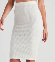 Cabin Cable Knit Midi Skirt