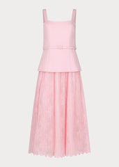 Jackie Peplum Belted Dress - Pink
