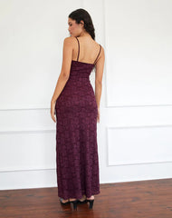 Darsih Cami Maxi Dress in Paisley Lace Burgundy