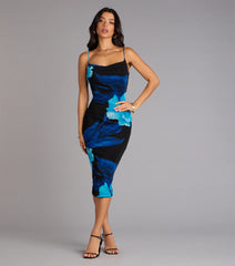 Night Garden Floral Midi Dress