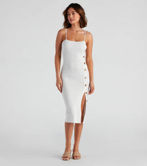 Cute As A Button Sweater Midi Dress