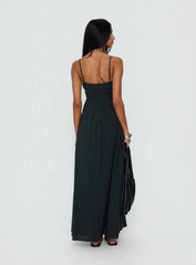 Magnolie Shirred Maxi Dress Charcoal