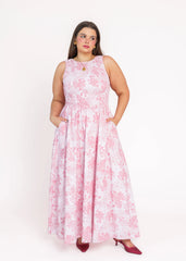 Camille Smocked Floral Maxi Dress - Pink