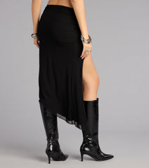 Chic Confidence High Slit Mesh Midi Skirt