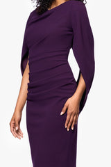 "Jordan" Short Scuba Crepe Draped Back Dress