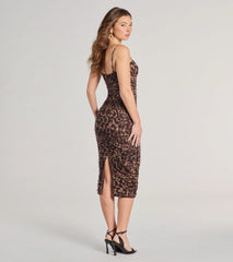On The Hunt Loepard Bodycon Midi Dress