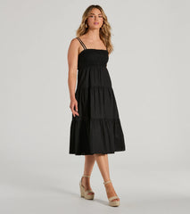 Darling Appeal Sleeveless Ruffled Midi Dress