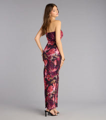 Sultry Floral Mesh Maxi Dress