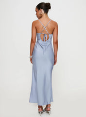 Treasure Bias Cut Maxi Dress Blue