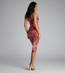 Crush Hour Floral Bodycon Midi Dress