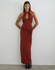 Viorela Maxi Dress in Jersey Fired Brick