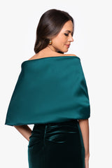 "Thalia" Stretch Mikado Shawl Wrap