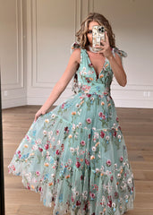 Margaret Floral Midi Dress Green