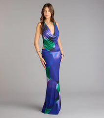 Artful Drama Floral Open Back Maxi Dress