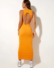 Sarves Maxi Dress in Rib Dark Orange