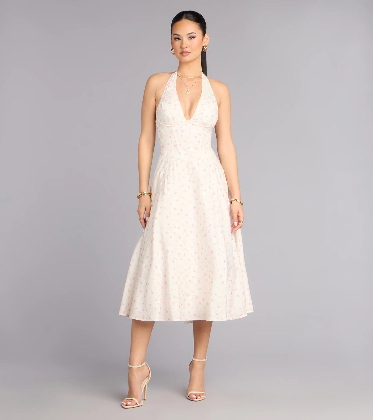 Brunch Bloom Floral Butterfly Midi Dress