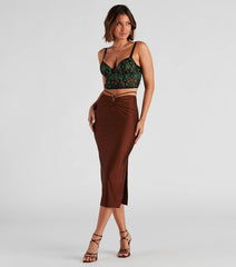 Major It-Girl Satin Midi Skirt