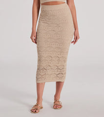 Blissful View High Rise Crochet Midi Skirt