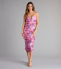 Keep It Romantic Floral Mesh Midi Dress