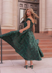 Campbell Floral Print Corset Midi Dress - Green