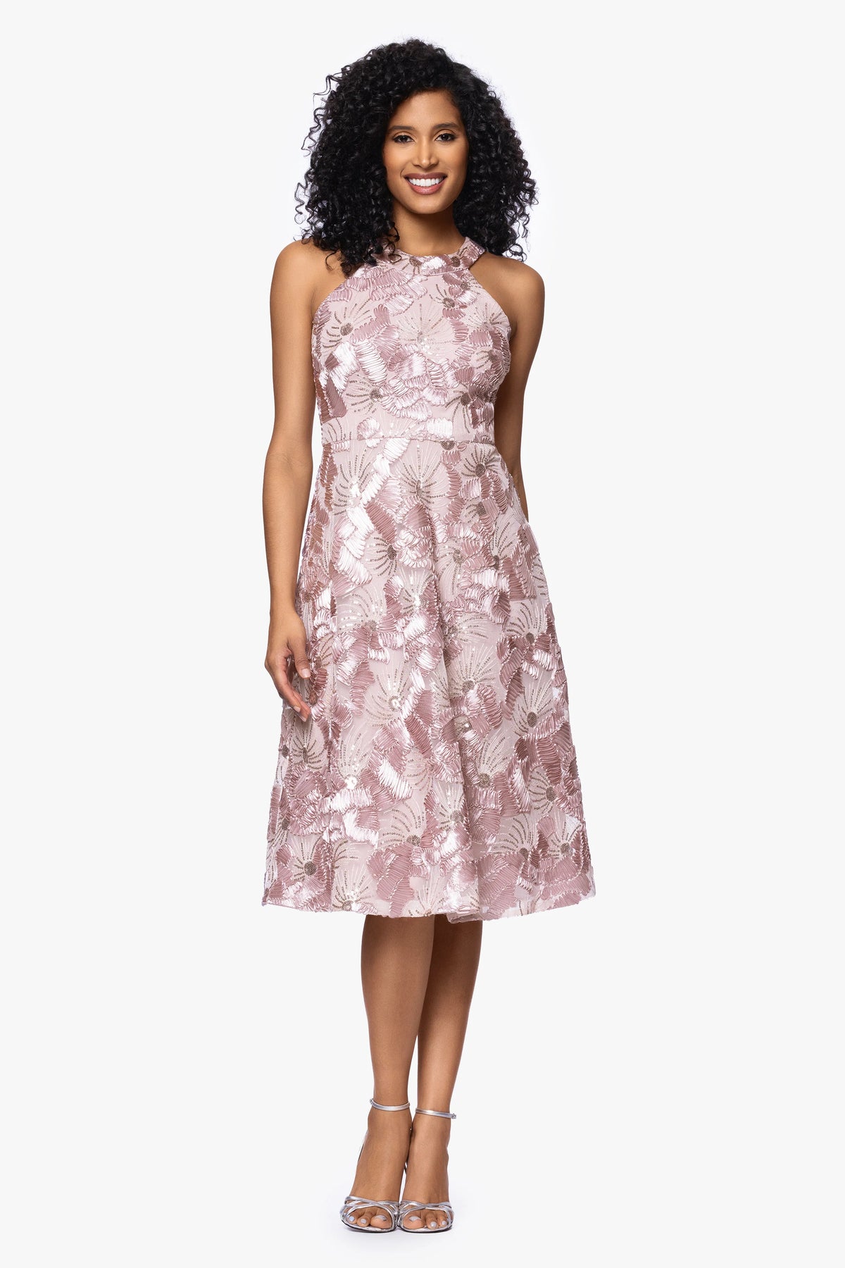 "Piper" Soutache and Sequin Sleeveless Knee Length Dress