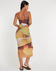 Nori Midi Dress in Fruit Photoprint