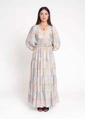 Garden Rose Patchwork Maxi Dress - Pink