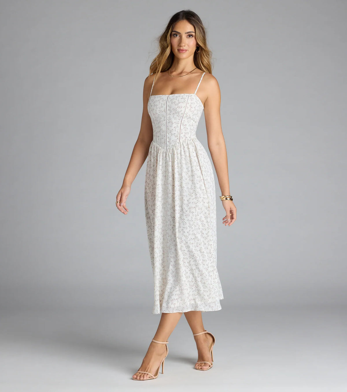 Dreaming Of You Floral A-Line Midi Dress