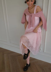Jackie Peplum Belted Dress - Pink