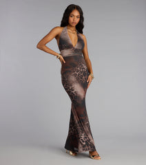 Jungle Luxe Backless Maxi Dress