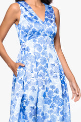 "Leighton" Print Mikado Ombre Floor Length Dress